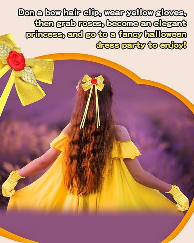5 Pieces Halloween Yellow Princess Costume Accessories for Yellow Dress Halloween Dress Up Accessories for Women in Saudi Arabia