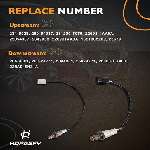 HQPASFY 2 قطعة مستشعر الأكسجين 234-9038 234-4381 مستشعر O2 المنبع متوافق مع 2008 2009 2010 Nissan Altima Maxima 2.5L 3.5L in Saudi Arabia