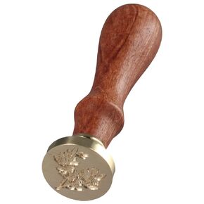 Eucalyptus Wax Seal Stamp,Vintage Elegant Plant Pattern Sealing Stamp with Wooden Handle,Sealing Stamp for Wedding Party Gift Wrap Package Decoration