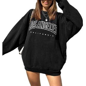 LilyCoco Women's Oversized Sweatshirts Long Sleeve Crewneck Graphic Pullover Sweatshirt