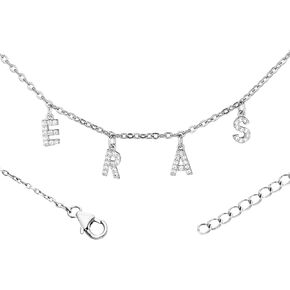 Eras Necklace, Alphabet Necklaces for Women Album Gift Song Inspired Necklace Charms Letter Necklace Tour Necklace Pendant Jewellery Outfit Jewelry for Singer Fans (Silver)
