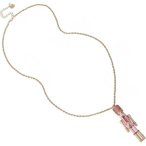 Betsey Johnson womens Nutcracker Pendant Long Necklace,Pink,373168GLD650