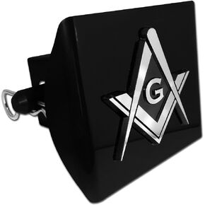 Elektroplate Masonic Square and Compasses Black Plastic Hitch Cover