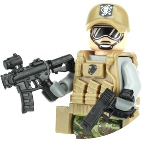 Battle Brick Collectible Marine Raider Special Forces Minifigure Custom Minifigure | Genuine Military Minifig | Camo Printed in The USA | 1.6 Inches Tall | Great Gift for Ages 8+ to Adult AFOL