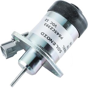 PS45CZ393 Fuel Shut Off Solenoid 1E369-60011 for Kubota Engine V2607 V3307 Compatible with Linde 1219 Mini Excavator VOLVO55 80D 12VDC