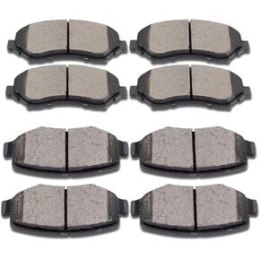 8pcs Front Rear Ceramic Brake Pads Brakes Kits Compatible with 2007-2011 Dodge Nitro,2008-2012 Jeep Liberty,2007-2017 Jeep Wrangler,2018 Jeep Wrangler JK
