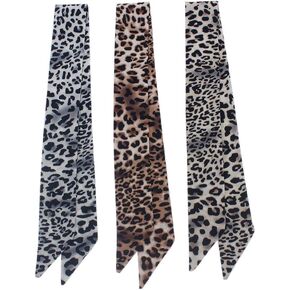 3pcs Creative Leopard Print Cashew Nut Pattern Bag Handbag Handle Ribbon Scarf Hair Head Band Neck Scarf Neckerchief Scarf Head Wrap for Women Girls Decoration