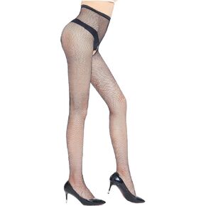 Fishnet Stockings Women's Black Tights Gothic Clothes Pantyhose High Waist for Girls Amazing Fit Hips Back Slim Figure