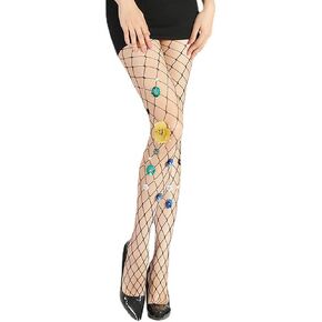 CanB Flower Fishnet Stockings Black High Waist Pantyhose Sexy Fishnets Thights Thigh High Pantyhose for Women and Girls