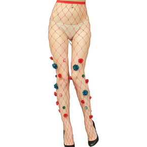 CanB Flower Fishnet Stockings Black High Waist Pantyhose Sexy Fishnets Thights Thigh High Pantyhose for Women and Girls