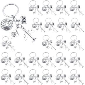 iMagitek 25 Pack Travel Adventure Airplane Keychains Earth Camera Journey Aircraft Keyrings Gift For Traveler