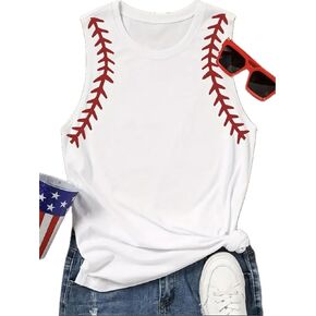 Baseball/Softball Mom Tank Top | White with Red Stitch | Baseball Stitching | Game Day Tournament, Pink
