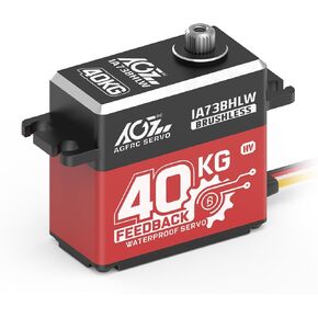 AGFRC 40KG High-Torque RC-Servo Motor - Full Metal Gear Waterproof Brushless Programmable Standard Servo with Position Feedback (IA73BHLW)