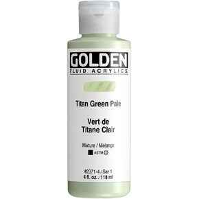 Fluid Acrylics by GOLDEN, Titan Green Pale, 4 fl. oz. Bottle, Professional Acrylic Paint, Opaque