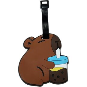 Luggage Tag Cute Funny Silicone ID Luggage Tags for Suitcases Bag Travel Accessories Perfect for Teens Adults (Groundhog-B)