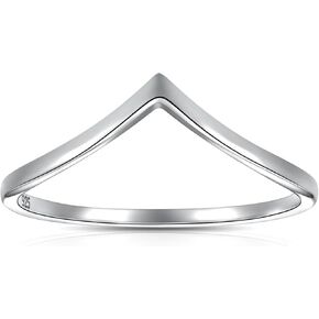 V Shape Ring 925 Sterling Silver-Wishbone Ring Stacking Rings-Cheveron Ring For Women-Wedding ring Jewelry For Love Ones US 6-8