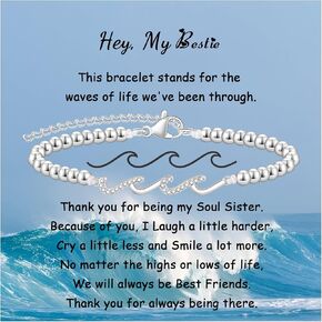 The Waves of Life We've Through Together Bracelet Gifts for Women Wave Bracelet for Bestie Mom Sister Daughter Birthday Christmas Valentines Day Mothers Day