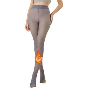 LUCKELF Women's Fleece Lined Tights for Winter Warm High Waist Leggings Fake Translucent Thick Thermal Pantyhose