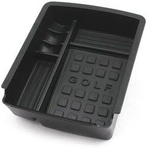 HIGH FLYING Black Armrest Glove Storage Box Container For VW Volkswagen Golf 7 MK7 2014-2021 (NOT Fit Golf R/Alltrack/e-Golf version)