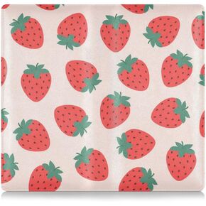 Strawberry Car Registration Insurance Card Holder, Waterproof Leather Glove Box Organizer Car Essential Document Glove Wallet