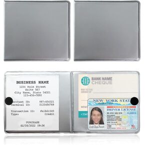 Car Registration and Insurance Holder, 5.25" × 4.75" Auto Document ID Holder Organizer, Driver License Keeper Organizer for Cars, Trucks, SUVs, Universal Car Accessories (Black, 1 PCS)