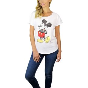 Disney Womens Mickey Mouse Stand Scoop Neck Dolman Tee
