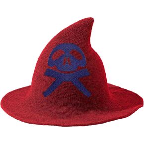Witch Hat for Woman Halloween Skeleton Witches Hats Adults Modern Wool Wizard Hat