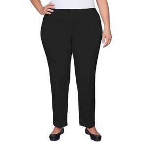 Ruby Rd. Womens Womens Plus-Size Mid-Rise Pull-on Straight Solar Millennium Tech Pant