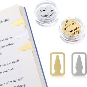 100Pcs Book Line Markers, Gold/Silver Metal Bookmarks Tin Mixed Metals Book Page Markers Book Marker Clips Book Annotation Supplies for Teachers, Students, Readers