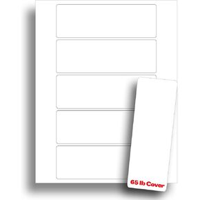 White Printable Bookmarks - Blank Bookmark Printing Paper for Inkjet & Laser Printers - 65lb Cover - 2" x 6" Perforated Bookmarks 5 per Page - 10 Sheets / 50 Blank Bookmarks