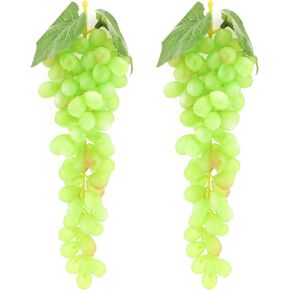 2PCS Simulation of Purple Grapes, Lifelike Rubber Grape Bunches and Fake Grape Bunches, Grape Hanging Ornaments, Photography Props, Food Ornaments and Kitchen Ornaments (24 Grains)