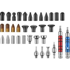 34PCS Tap Dow Dent Repair Tool Kit, Paintless Removal Tools, Auto Body Motorcycle Gas Tank Dent Ding Fix Tools
