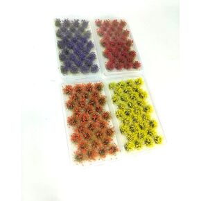 128 pcs Flower Cluster Dragon Scale Grass Tufts Miniature Model Railroad Landscape Army Painter Desert Plants Diorama mats tuft Static for Crafts Models Train Modeling Stuff Foliage mat Scenery