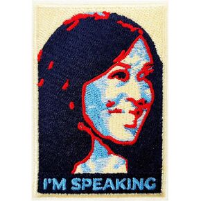 Kamala Harris Embroidered Iron on Patch I Am Speaking Badge