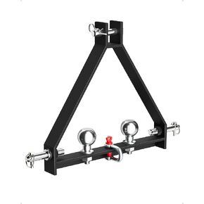 Garvee 3 Point Hitch Receiver with 2" Trailer Hitch Balls, Category 1, Compatible with Kubota, John Deere, Yanmar, Kioti, and More - Heavy Duty Tractor Drawbar Quick Hitch