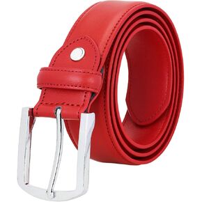Falari Men Genuine Leather Casual Dress Belt With Single Prong Buckle 16 Colors