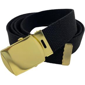 Canvas Belt Web Belt Military Belt Golf Belt with Brass Buckle and Tip Waist Size Up to 45" Long