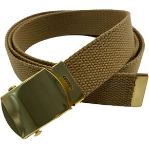 Canvas Belt Web Belt Military Belt Golf Belt with Brass Buckle and Tip Waist Size Up to 45" Long