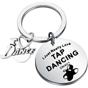 WSNANG Tap Dance Gifts I Just Really Love Tap Dancing Keychain Dance Jewelry for Tap Dancer Lover Gift Tap Dance Student Gift