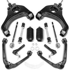 A-Premium 12Pc Front End RWD Suspension Kit, Upper Lower Control Arm, Sway Bar Link, Inner Outer Tie Rod End, Steering Rack Boot, Compatible with Chevy GMC - 1999-2006 - Silverado 1500, Sierra 1500