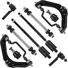 4.0L Front Upper Control Arms with Ball Joint + Tie Rods + Sway Bars Replacement for 2002 2003 Ford Explorer Mercury Mountaineer - 10pcs Set