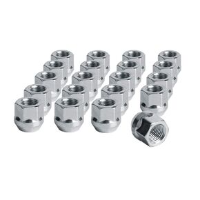 20pcs 7/16"-20 Open End Lug Nuts - Hunting Horse 3/4"(19mm) Hex, 60 Degree Conical Seat Aftermarket Wheels Chrome Lug Nuts