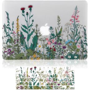 Case for MacBook Pro 16 inch (A2141, 2020 2019 Release), 3D Effect Matte Clear See Through Hard Cover & Keyboard Cover Compatible Mac Pro 16 inch with Touch Bar and Touch ID - Garden Flower