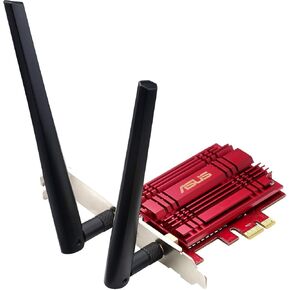 ASUS PCE-AC68 Dual-Band 3x3 AC1900 WiFi PCIe adapter with Heat Sink and External magnetic antenna base allows flexible antenna placement to maximize coverage