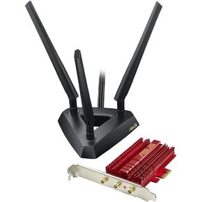 ASUS PCE-AC68 Dual-Band 3x3 AC1900 WiFi PCIe adapter with Heat Sink and External magnetic antenna base allows flexible antenna placement to maximize coverage