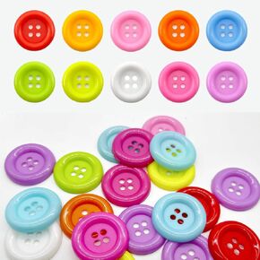20Pcs Resin Button 4Holes, Large Plastic Resin Decorative Buttons Diameter 48mm(2"), Sewing Flatback Button for Crafts Making, DIY and Clothes Sewing Card Making（Random Mixed Colors）
