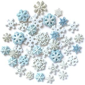 Buttons Galore 100 Snowflake Buttons - Super Value Pack for Craft & Sewing