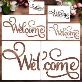 Christmas Stencils for Painting Doormat 27"x17" Large Christmas Stencils for Crafts Reusable Welcome Holiday Drawing Templates for Wood Fabrics Door Mat Window Glass Winter Decor