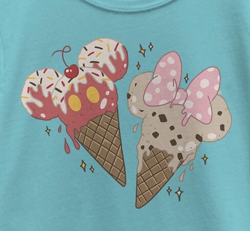 Disney Characters Mickey Minnie Cones Girl's Solid Crew Tee in Saudi Arabia