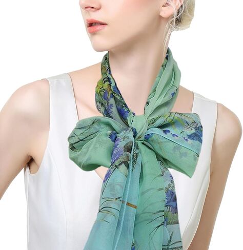 amokk 6 Packs Summer Scarf for Women Lightweight Floral Head Scarf Chiffon Shawl Warp in Saudi Arabia